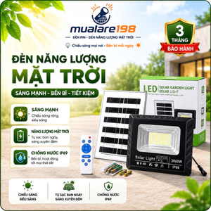 Đèn năng lượng mặt trời công suất 3000W, IP69 chống nước khi lắp đặt ngoài trời , tự động bật tắt dễ dàng lắp đặt