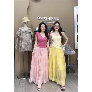 Chân Váy Voan Dài Tầng Basic QCCC Cao Cấp