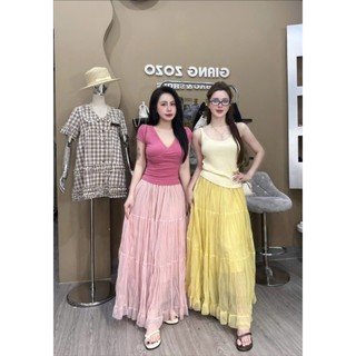 Chân Váy Voan Dài Tầng Basic QCCC Cao Cấp