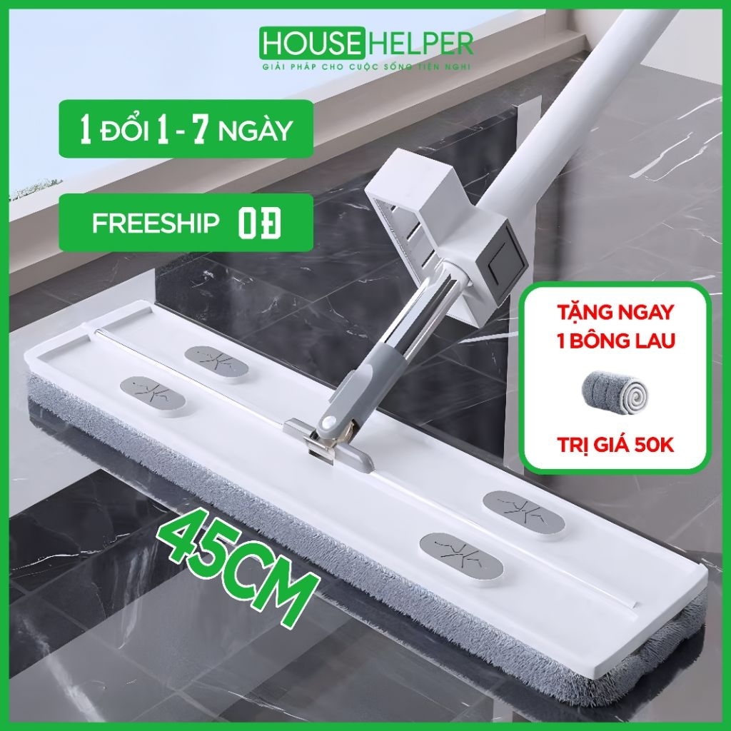 Cây lau nhà tự vắt thông minh kèm xô đựng nước cây lau nhà bàn lau lớn 45cm chổi lau nhà 3 trong 1 có thanh gạt SOJIMOP