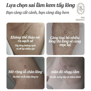 Kem tẩy lông Tẩy Lông Tay Chân Vùng Kín Nách Tẩy Lông An Toàn Dưỡng Ẩm Dịu Nhẹ Không Đau Rát hỗ trợ trắng da 50g