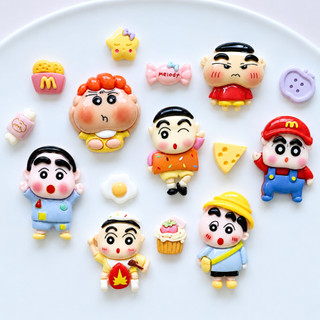 Set Charm Shin Đi Học Và Bánh Ngọt Cute Pastel Kawaii Dễ Thương Melody Cupcake Trứng Ốp La Khoai Chiên Phô Mai