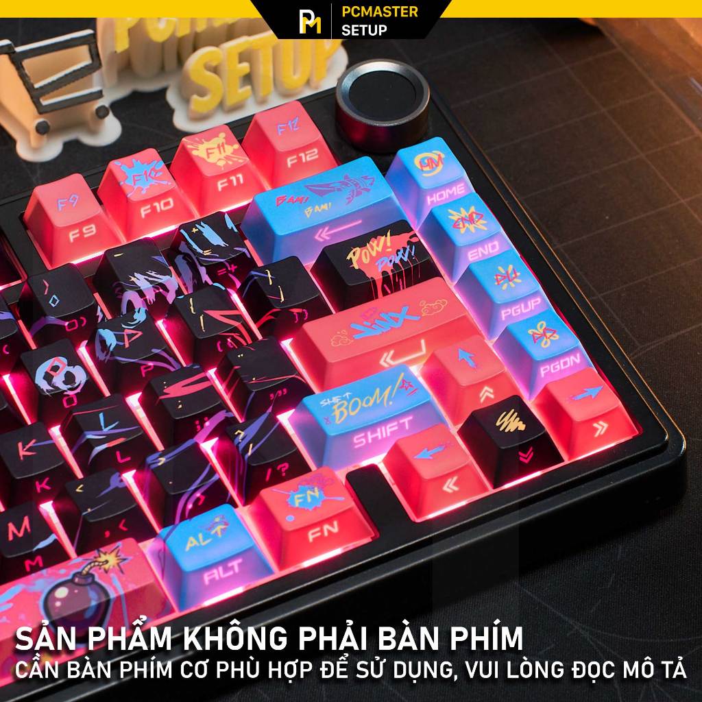 keycap xuyên led JINX nhựa PBT cao cấp kết hợp in dyesub 5D nên hình cực nét và khuôn doubleshot | BigBuy360 - bigbuy360.vn