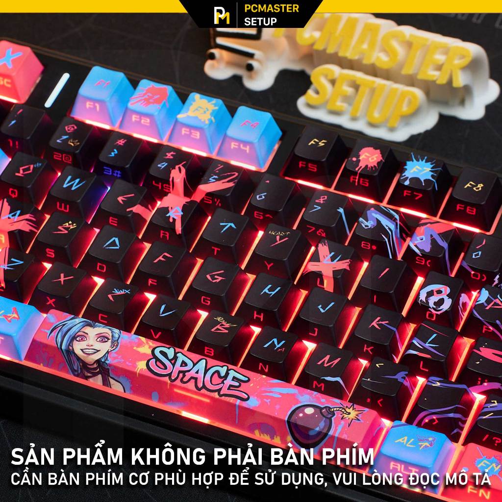 keycap xuyên led JINX nhựa PBT cao cấp kết hợp in dyesub 5D nên hình cực nét và khuôn doubleshot | BigBuy360 - bigbuy360.vn