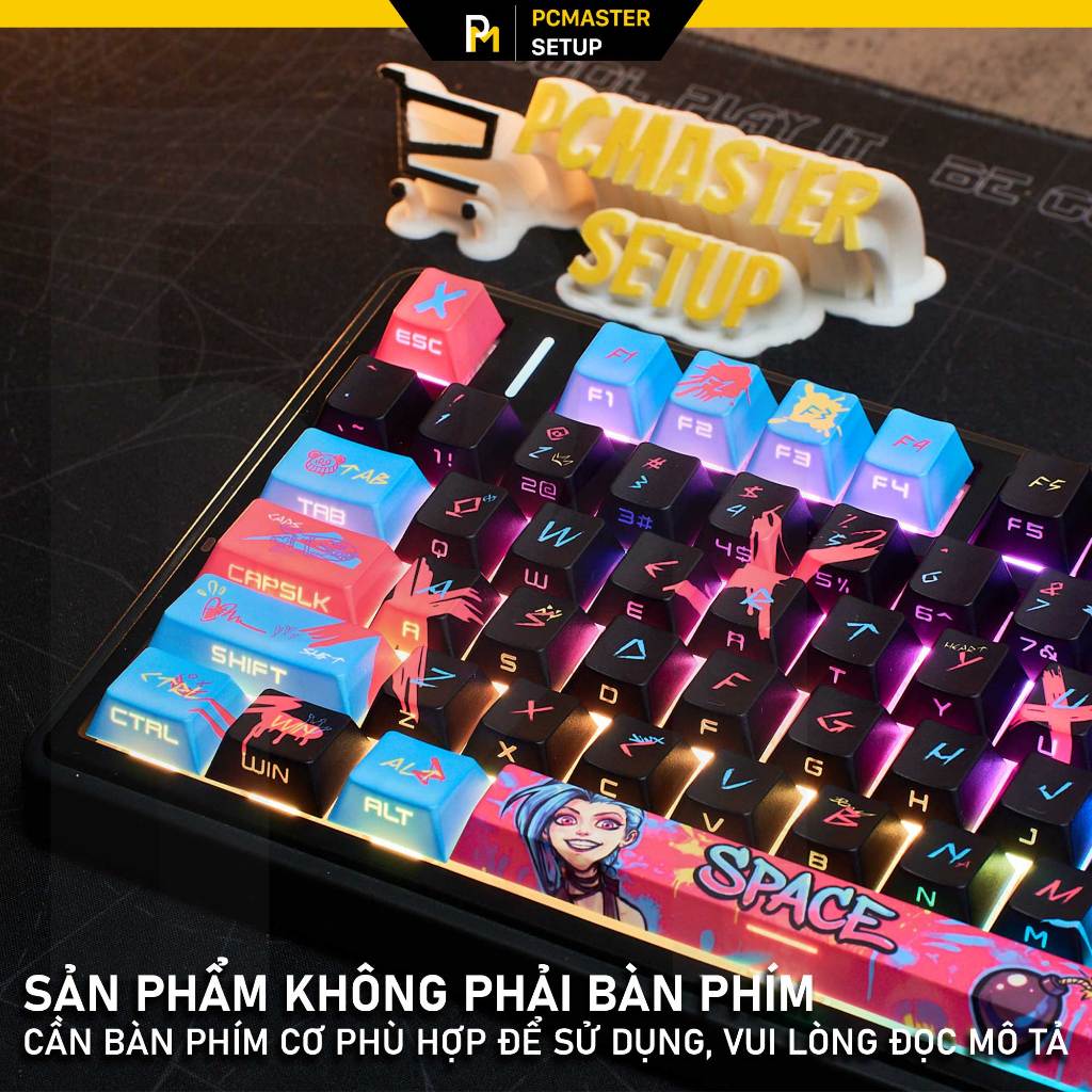 keycap xuyên led JINX nhựa PBT cao cấp kết hợp in dyesub 5D nên hình cực nét và khuôn doubleshot | BigBuy360 - bigbuy360.vn