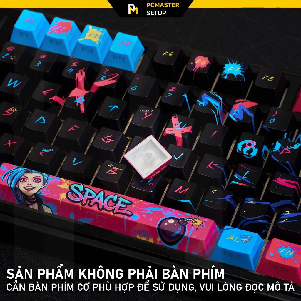 keycap xuyên led JINX nhựa PBT cao cấp kết hợp in dyesub 5D nên hình cực nét và khuôn doubleshot | BigBuy360 - bigbuy360.vn