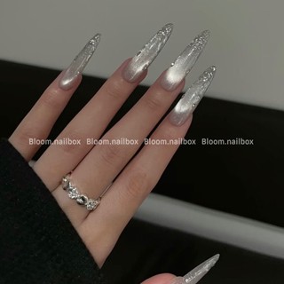 [B54] Móng giả thiết kế mắt mèo đen cá tính gel nổi bạc cao cấp by Bloom.nailbox nail đi tiệc đi chơi