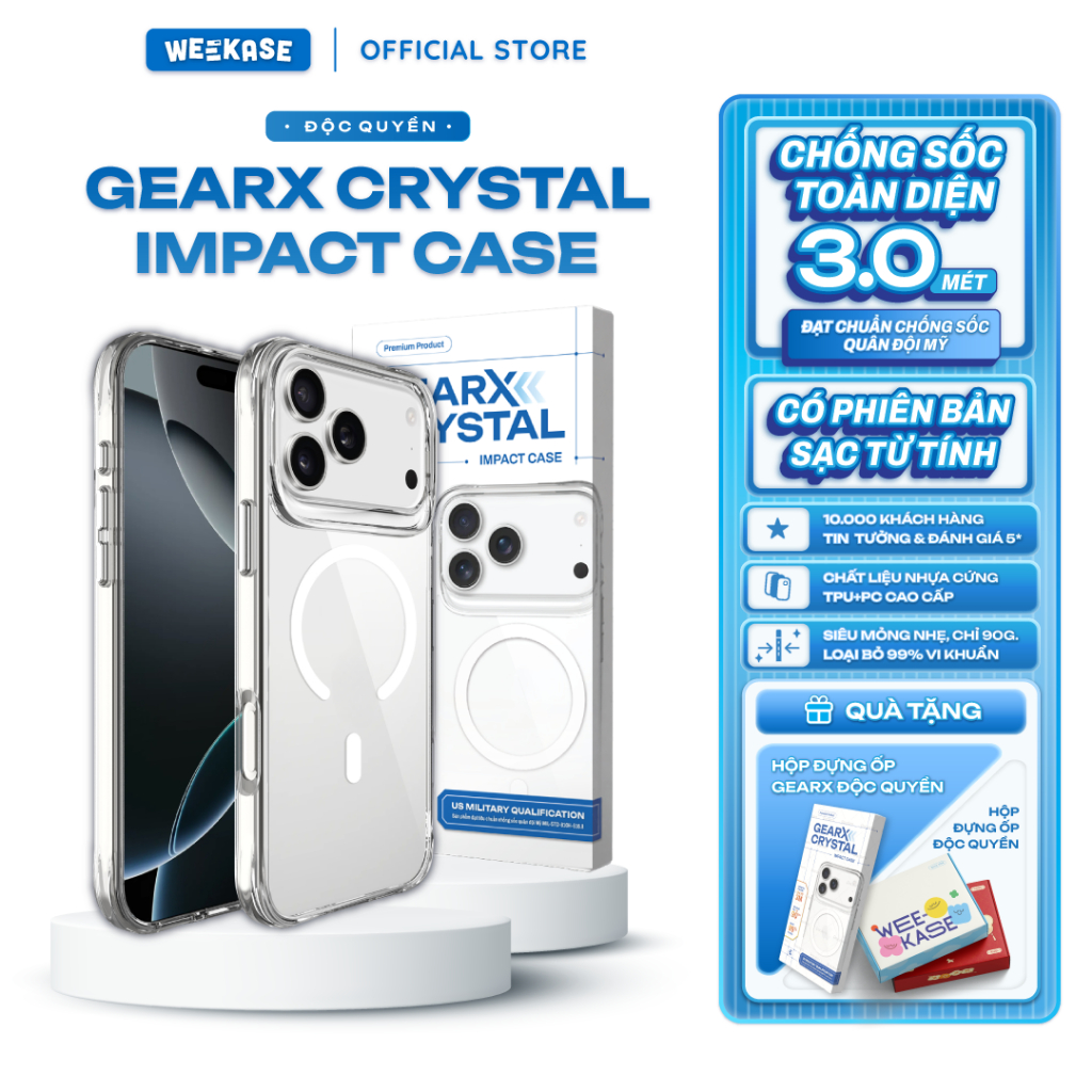 [CÓ QUÀ] Ốp cứng chống sốc lên tới 3m độc quyền Weekase GearX Crystal Impact Case - Đạt Tiêu Chuẩn Quân Đội Mỹ | BigBuy360 - bigbuy360.vn