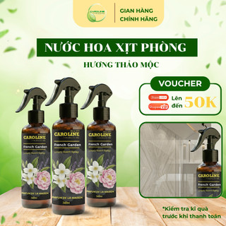 Nước hoa xịt phòng Caroline cao cấp giúp thơm phòng - khử mùi, thư giãn, hỗ trợ đuổi muỗi