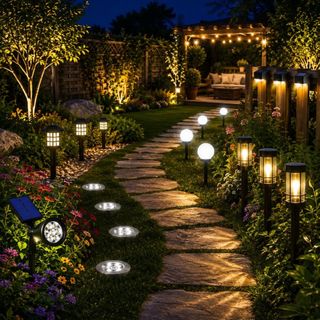 Đèn cắm cỏ sân vườn - Đèn LED Pin Năng Lượng Mặt Trời chống nước tự động sạc thông minh