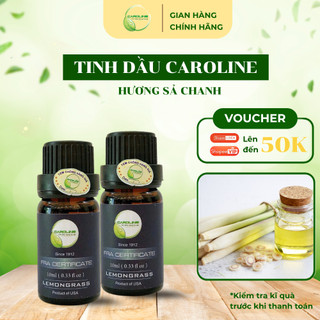 Tinh Dầu Thiên Nhiên CAROLINE Hương Sả Chanh Chai 10/50/100ml - Xông Thơm Phòng - Đuổi Muỗi Hiệu Quả