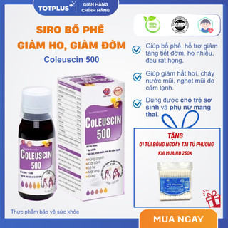 Siro Ho Cảm Coleuscin 500 – Hỗ Trợ Giảm Ho, Cảm Lạnh, An Toàn Cho Trẻ Nhỏ Và Phụ Nữ Mang Thai