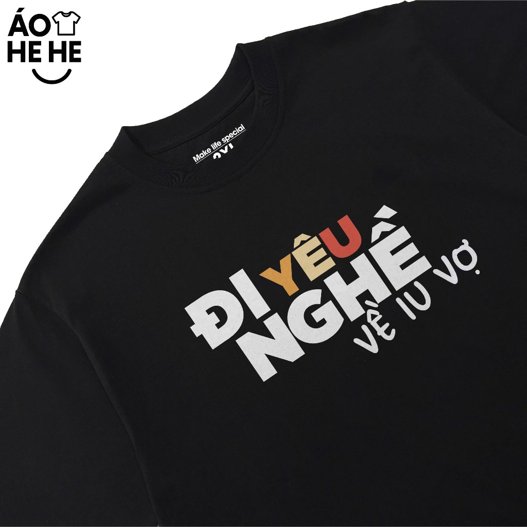 Áo Thun Đi Yêu Nghề Về Yêu Vơ, Câu Nói Text Hài Hước - Vợ Chồng Form Rộng Cotton 230gsm In Theo Yêu Cầu