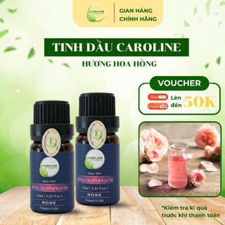 Tinh dầu xông thơm phòng thiên nhiên CAROLINe hương Hoa Hồng Full size mini - Cam kết chính hãng