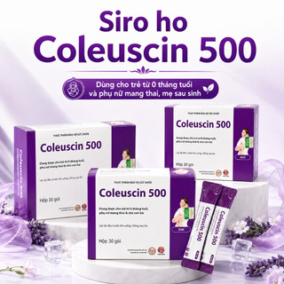 Siro Ho COLEUSCIN 500 – Giảm Ho, Tiêu Đờm, An Toàn Cho Trẻ Sơ Sinh Và Phụ Nữ Mang Thai - Hộp 30 gói