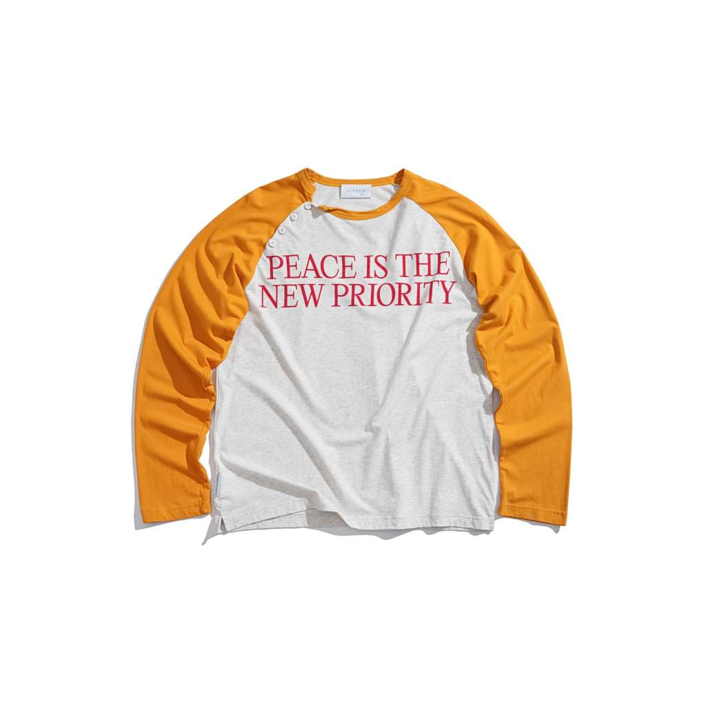 ÁO "ALFAER" NEW PEACE RAGLAN LONGSLEEVE T-SHIRT - YELLOW | BigBuy360 - bigbuy360.vn