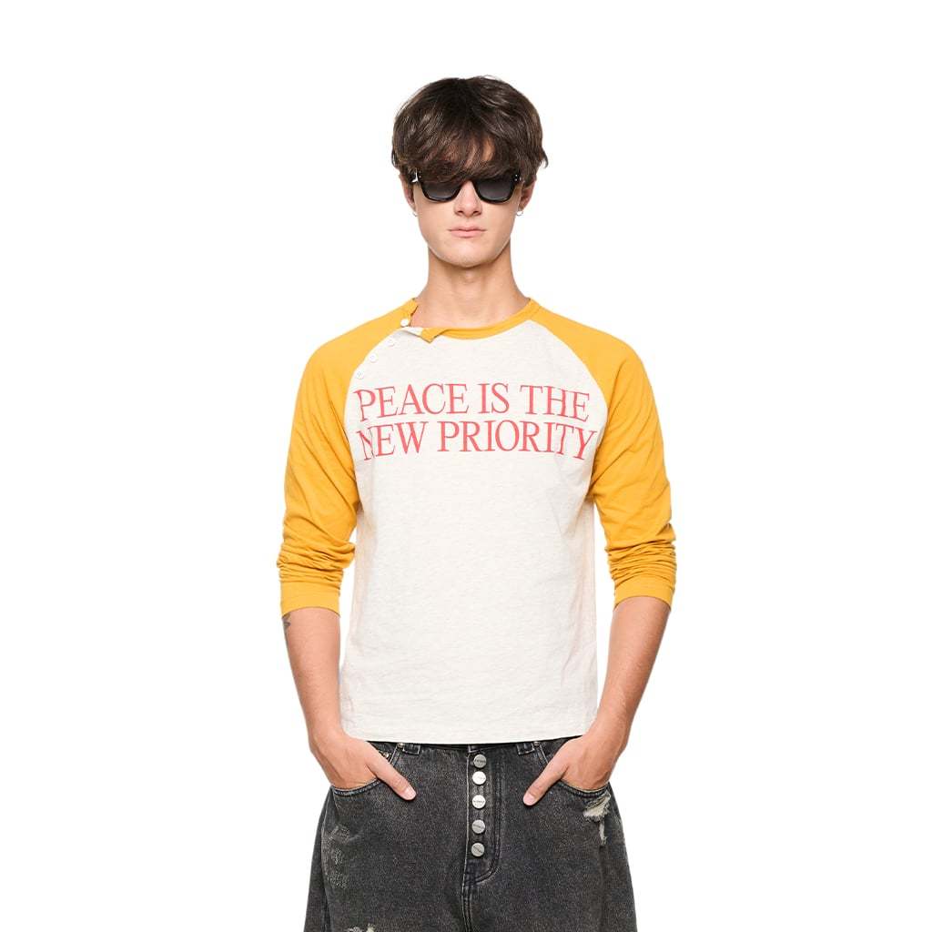 ÁO "ALFAER" NEW PEACE RAGLAN LONGSLEEVE T-SHIRT - YELLOW