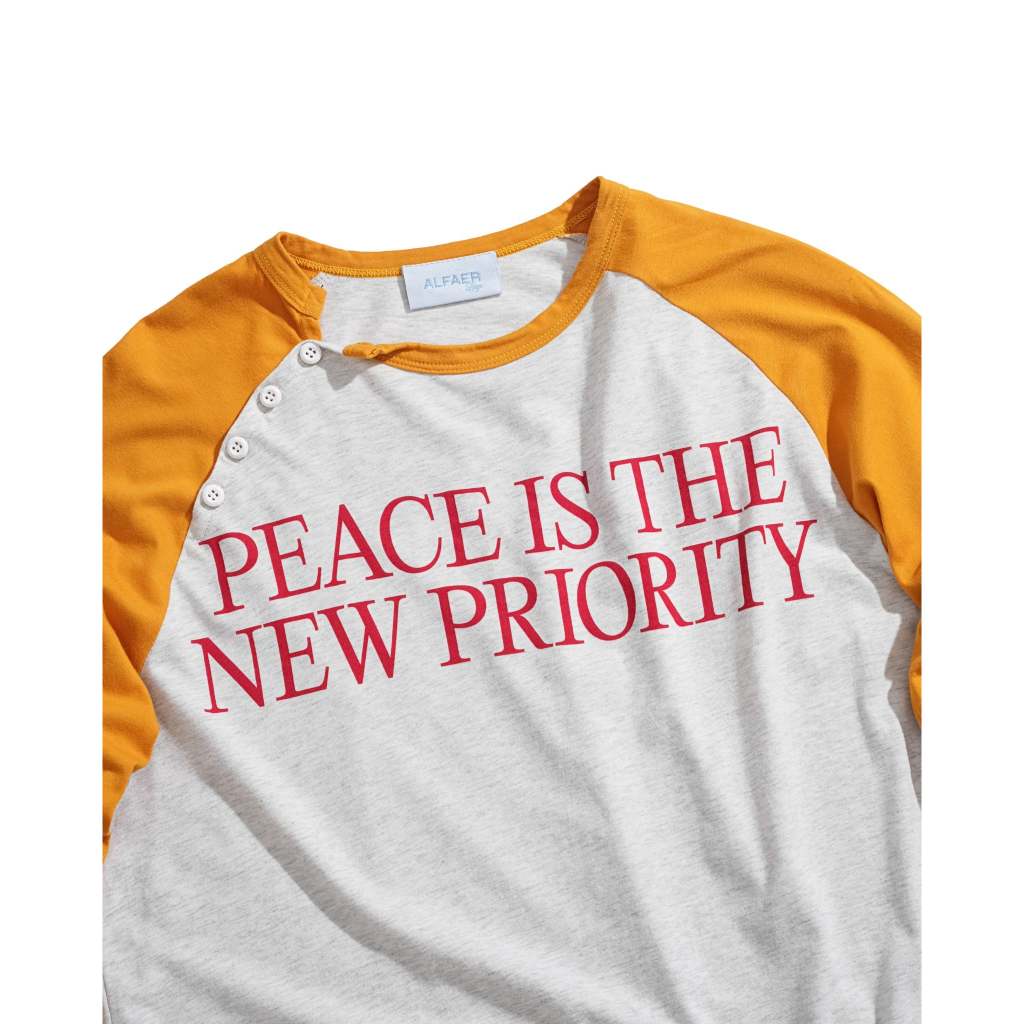 ÁO "ALFAER" NEW PEACE RAGLAN LONGSLEEVE T-SHIRT - YELLOW | BigBuy360 - bigbuy360.vn