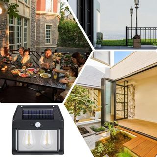 Đèn gắn tường năng lượng mặt trời Sợi đốt Vonfam chống nước treo cổng , khu vệ sinh ...
