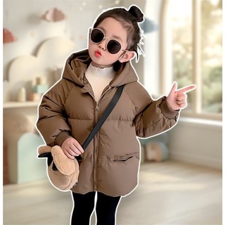 Áo Khoác Phao Gấu NY Trẻ Em Trần Bông Siêu Nhẹ Có Mũ Giữ Ấm Cho Bé Trai Bé Gái 5-40Kg