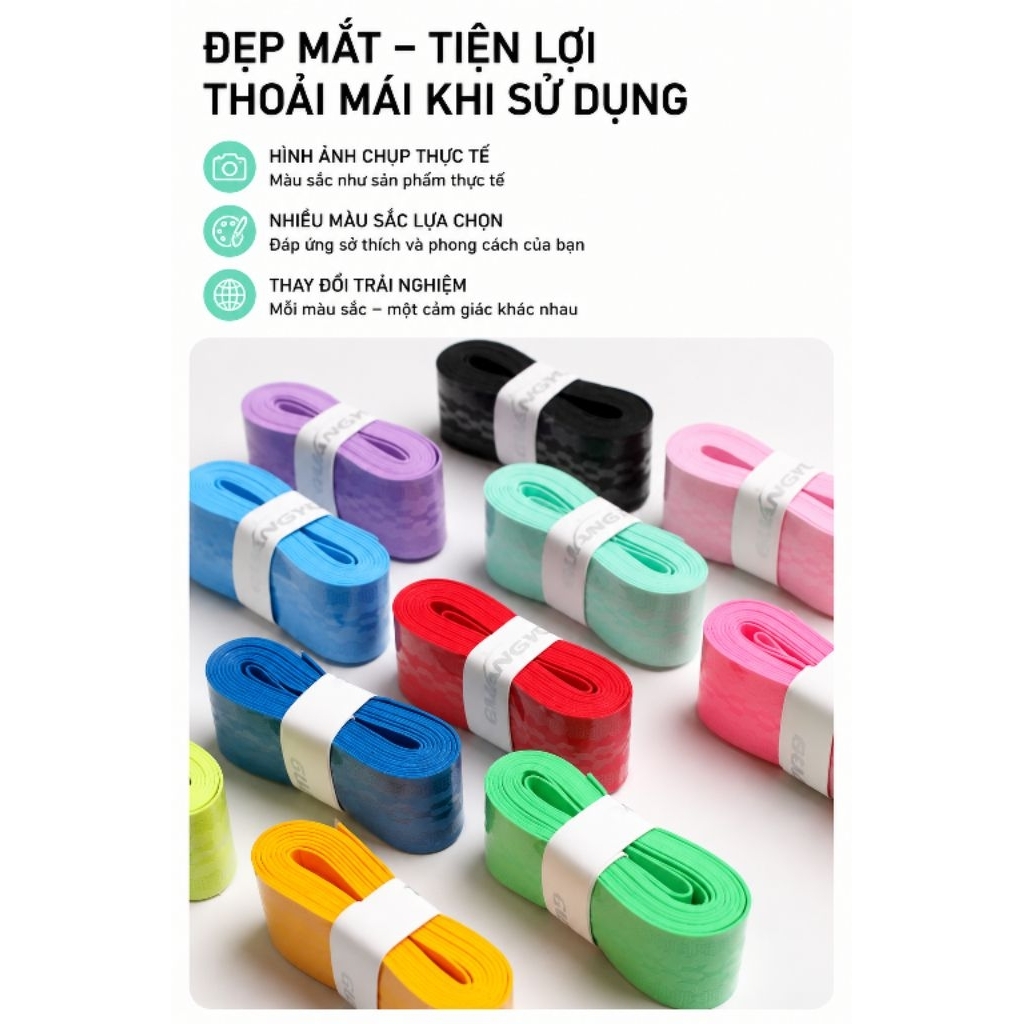 Mua 5c tặng 1 ,Mua 10c tặng 2 Quấn Cán Vợt Pickleball Vân Nổi Cao Cấp | Thấm Hút Mồ Hôi, Chống Trượt| Tennis, Cầu Lông
