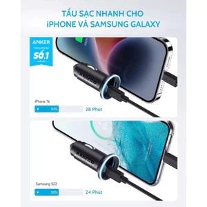 Tẩu Sạc Ô Tô Anker 323 1C1A 52.5W A2735 Củ Sạc Nhanh Xe Hơi Hàng Chính Hãng Cao Cấp 2 Cổng Bảo Hành 18 Tháng
