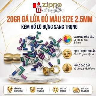10gram Đá lửa 2.5 đủ màu - Tặng kèm hồ lô bằng đồng đựng đá