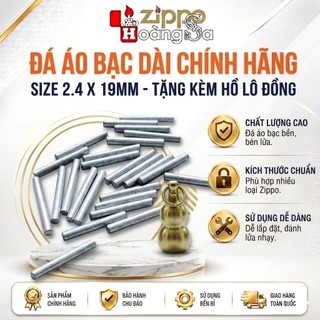 (HỎA TỐC)  Đá bạc Áo dài size 2.4 ×19 dành zippo và dupont tặng kèm hồ lô móc khóa
