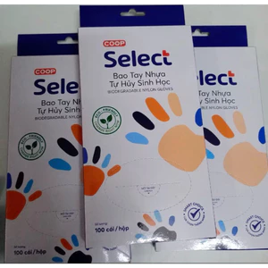găng tay sử dụng 1 lần tự hủy sinh học select hộp 100 cái