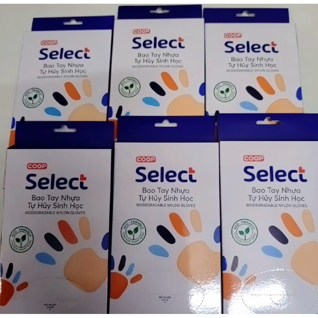 găng tay sử dụng 1 lần tự hủy sinh học select hộp 100 cái