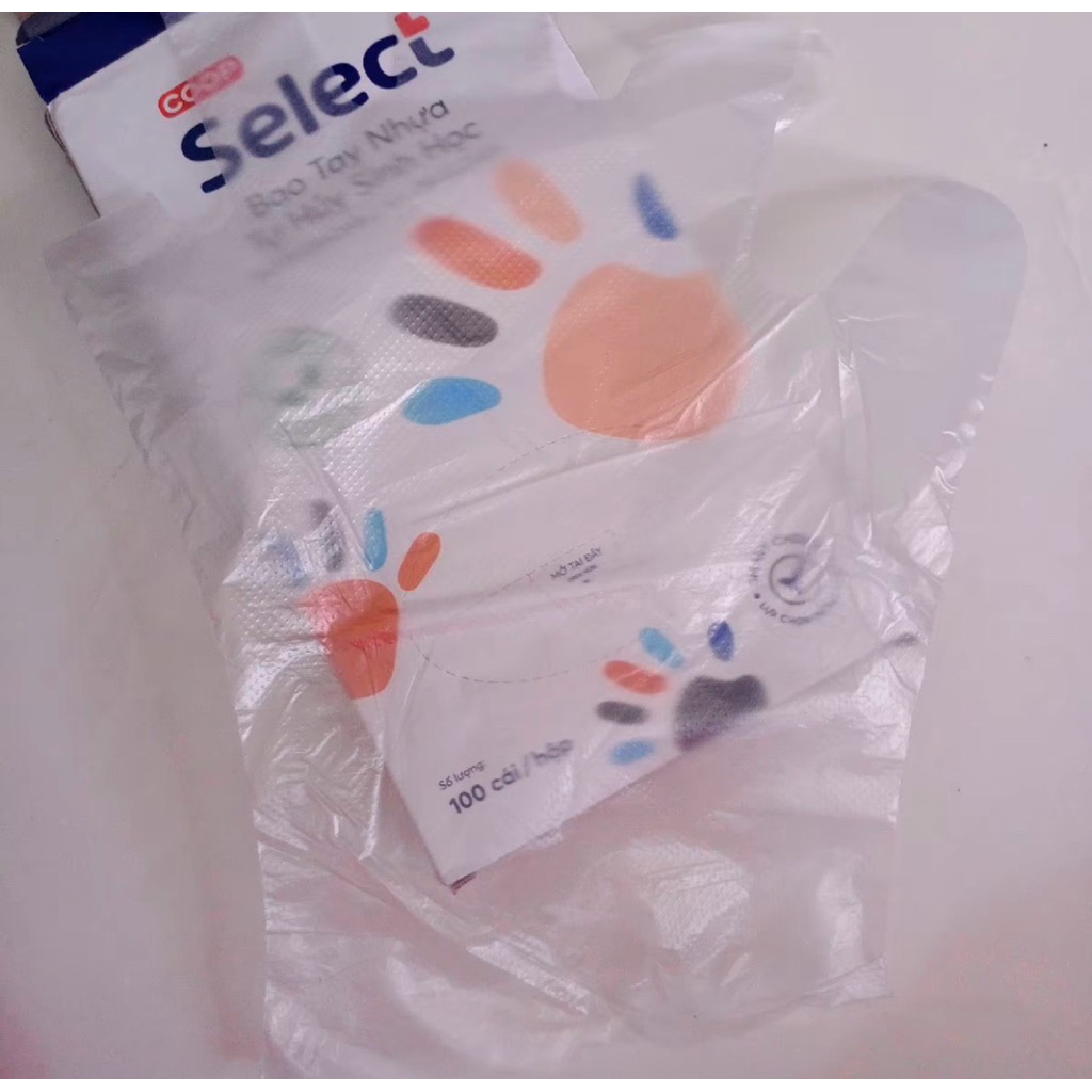 găng tay sử dụng 1 lần tự hủy sinh học select hộp 100 cái