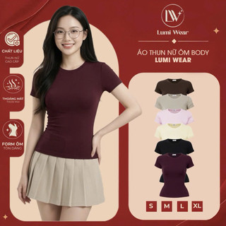 Áo Thun Cotton Ôm Body Nữ Z01 Cổ Tròn Co Giãn Thoáng Mát - Áo Phông Basic Trơn Đơn Giản Dễ Phối Đồ.