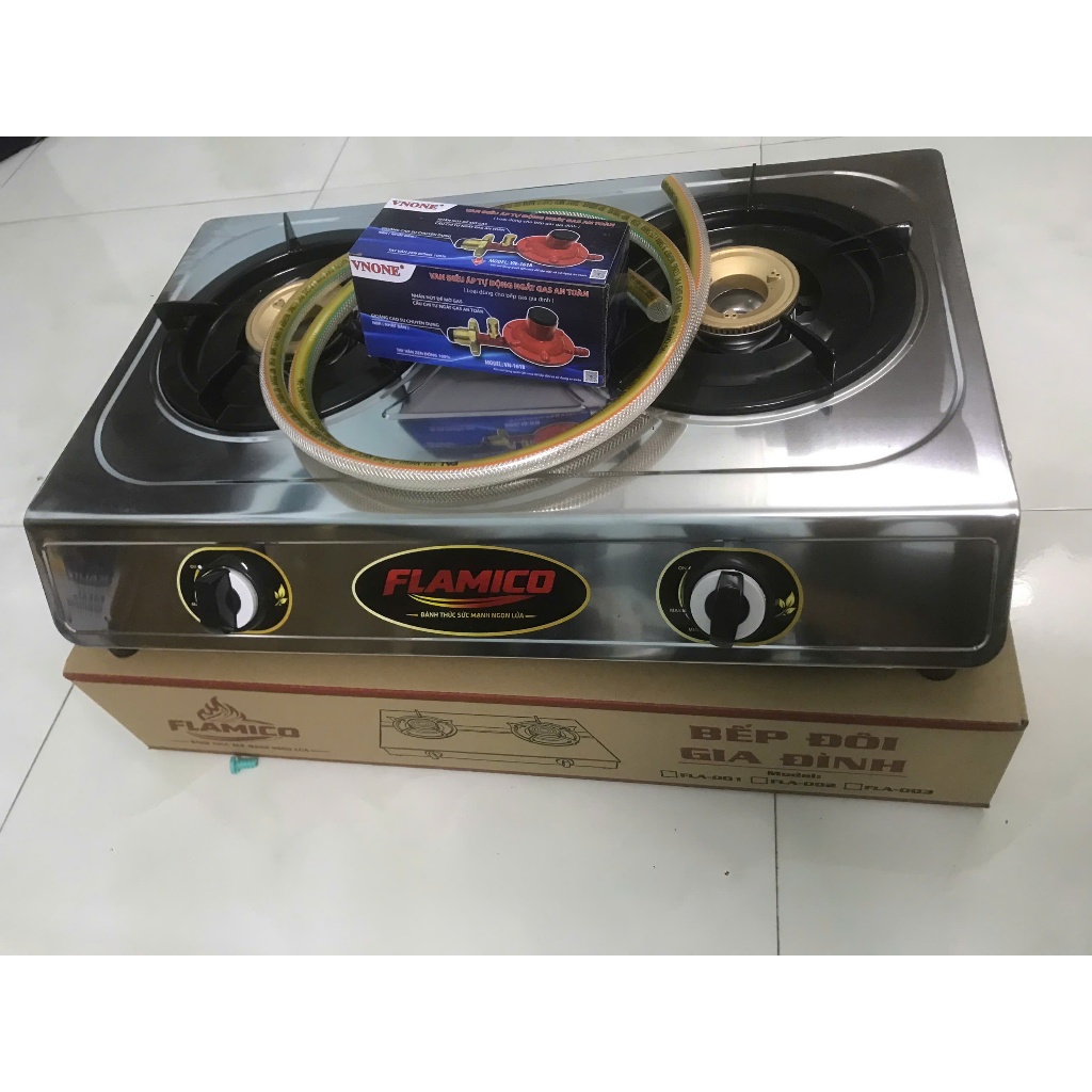 BẾP GAS ĐÔI MẶT INOX LNP -CHÉN NHÔM