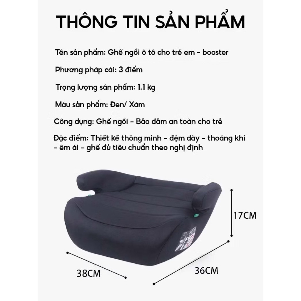 BÁN CHẠY LOẠI 1 - Ghế Ngồi Ôtô Cho Bé An Toàn Tiêu Chuẩn i- Size (ECE R129) 2-12 Tuổi Chống Sốc Lắp Mọi Loại Xe