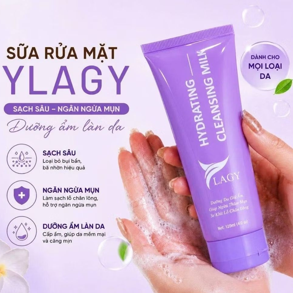 Sữa Rửa Mặt YLAGY Ngừa Mụn Giảm Thâm, Làm Sáng Da, Se Khít Lỗ Chân Lông Tuýp 120ml