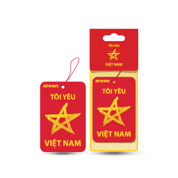 LÁ THƠM AREON TÔI YÊU VIỆT NAM Treo Xe - Cao Cấp Chính Hãng, Khử Mùi Hiệu Quả