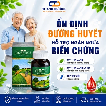 60v Viên uống tiểu đường hỗ trợ giảm và ổn định đường huyết DK Pharma DK Betics 60 viên từ cao dây thìa canh.