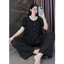 Đồ Bộ Nữ Mặc Nhà Vải Lụa Latin Quần Dài Áo Cộc Tay Phối Bèo Cổ Ren Sang Trọng Pijama CD03