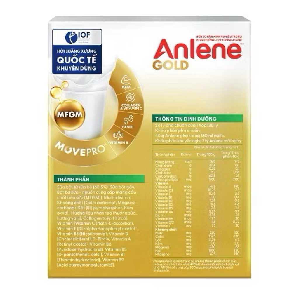 Sữa Bột Anlene Gold Hương Vani - Hộp Giấy 1.2kg..