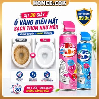 Homee.cok Xịt Tẩy Bồn Cầu 500ml Tạo Bọt - Tẩy Ố Vàng Toilet, Cặn Canxi, Cặn Vôi, Khử Mùi Nhà Vệ Sinh, Không Cần Cọ