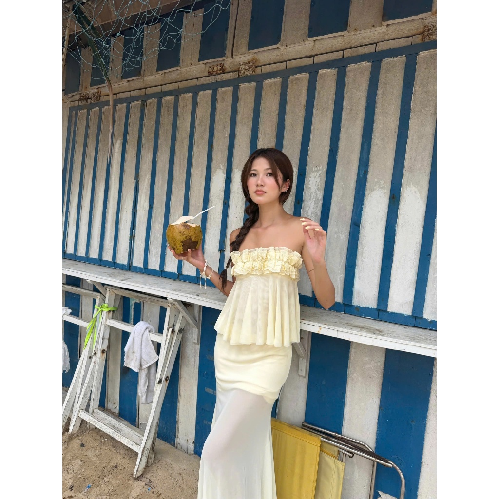 Áo Nữ GRILVY TOP Cúp Ngực Phối Bèo Dễ Thương SECODEE
