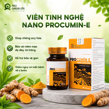 Viên Uống Tinh Nghệ Nano Procumin-E Hỗ Trợ Chống Oxy Hoá, Bảo Vệ Niêm Mạc Dạ Dày hộp 30,60v