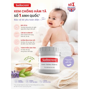 Kem Chống Hăm Sudocrem Cho Bé 60g - Kem Đa Năng Làm Dịu Da, Giảm Hăm Tã, Mẩn Ngứa Chính Hãng