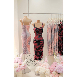 Váy Body Maxi Hoa Nhún Cúp Ngực Chuẩn She’s