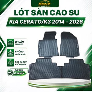 THẢM LÓT SÀN CAO SU xe Kia Cerato/K3 2014 - 2025 - Cao su đúc không mùi, mẫu tổ ong NISSIN dễ dàng lau rửa