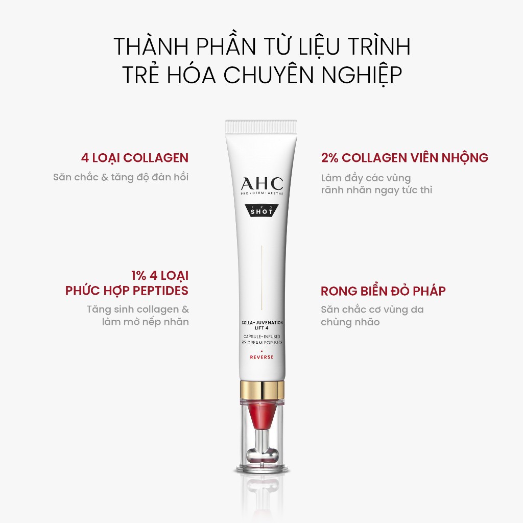 Kem mắt cho mặt chống lão hóa săn chắc da PROSHOT COLLA-JUVENATION LIFT 4 AHC 30ML