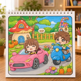 Sách Tô Màu Chibi Tình Bạn Diệu Kỳ Gáy lò xò 30 chủ đề 68 trang phù hợp cho mọi lứa tuổi
