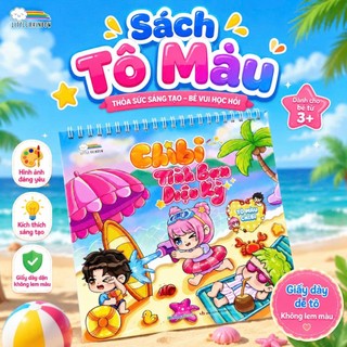 Sách Tô Màu Chibi Tình Bạn Diệu Kỳ Gáy lò xò 30 chủ đề 68 trang phù hợp cho mọi lứa tuổi