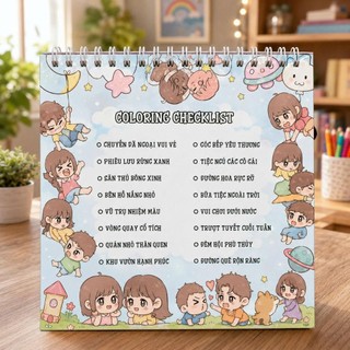 Sách Tô Màu Chibi Tình Bạn Diệu Kỳ Gáy lò xò 30 chủ đề 68 trang phù hợp cho mọi lứa tuổi