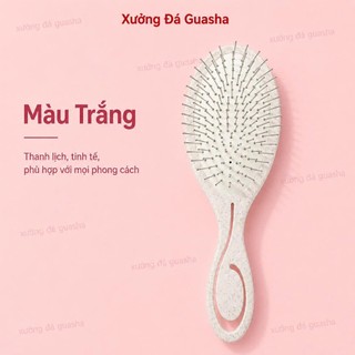 Lược Chải Tóc Gỡ Rối Bản Cao Cấp Tay Cầm Công Thái Học Chất Liệu Rơm Lúa Mì Không Hại Da - Lược Gỡ Rối Đệm Khí Đầu Tròn